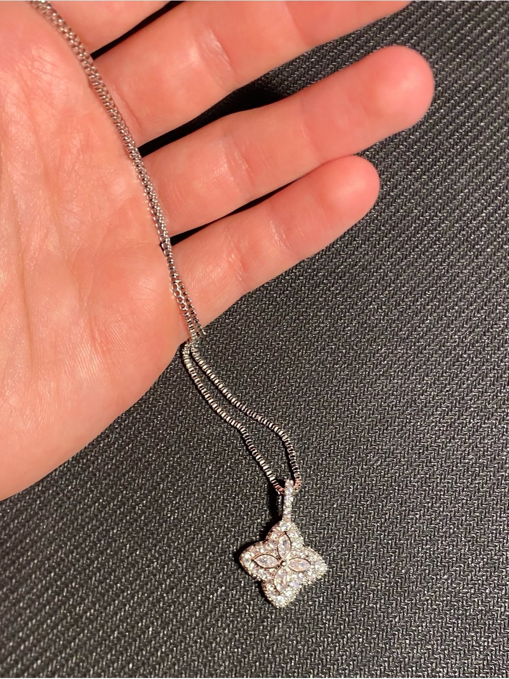 Diamond Embedded Silver Chain